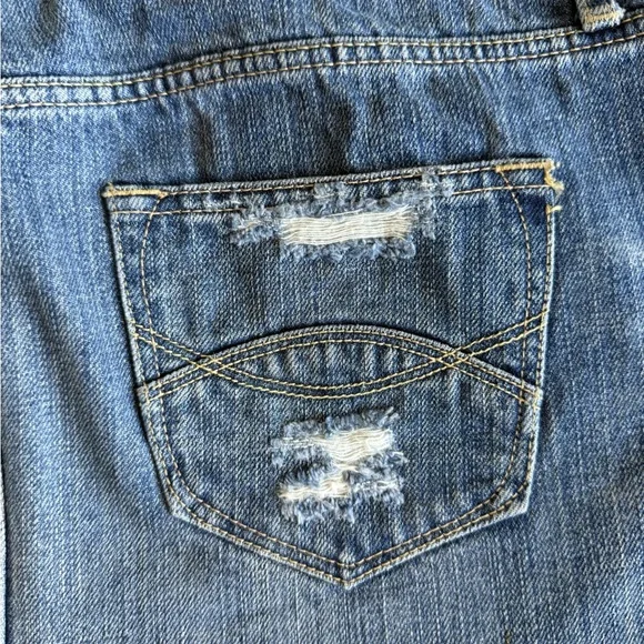 Y2K Abercrombie & Fitch Blue Distressed Mini Skirt - size 6 - Picture 8 of 8